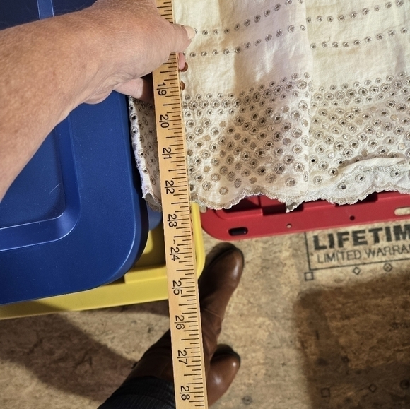 Linen A Line Skirt Robin Howe Size 12 Womens Silver Thread Detail On Cream - Picture 8 of 8